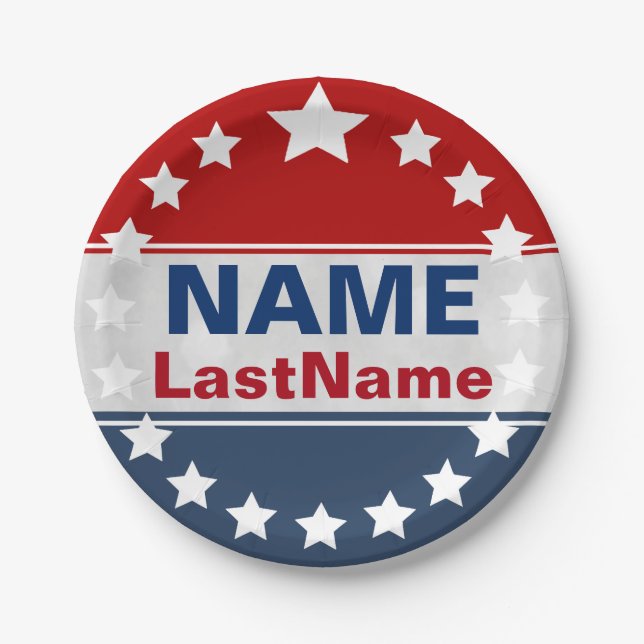 Plato De Papel Plantilla de encargo de la campaña (Anverso)