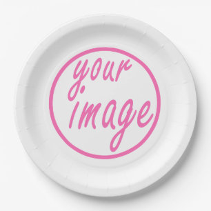 Plato De Papel Plantilla de fotografía de imagen de Personalizabl