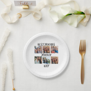 Plato De Papel Plantilla de fotografía personalizada "Best Friend