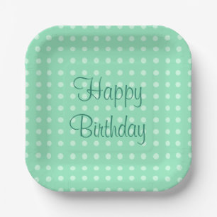 Plato De Papel Plantilla de Mint Green de moda Punto de texto de 