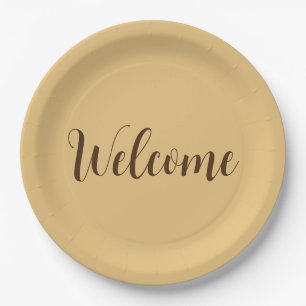 Plato De Papel Plantilla de nombre profesional de bienvenida de c