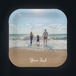 Plato De Papel Plantilla de texto de foto y Personalizado persona<br><div class="desc">Crea tu propio diseño con tus propias fotos personalizadas y texto personalizado. Usa tus propias fotos y texto para hacerlo tuyo. Plantilla de foto y texto ideal para regalos del día de la madre, regalos del padre, productos de negocios, mercadería de la empresa, decoración corporativa y de oficina, decoración en...</div>