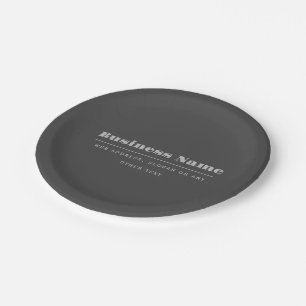 Plato De Papel Plantilla de texto retro-moderno editable Gris o