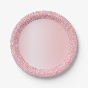 Plato De Papel Plantilla elegante de moda con brillo de oro rosa 