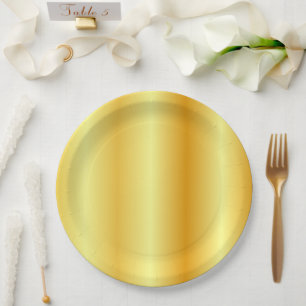 Plato De Papel Plantilla elegante Glamorosa Faux Gold