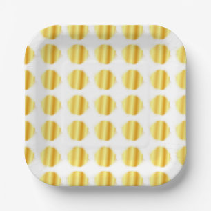 Plato De Papel Plantilla Falso Oro Moderno Elegante Glamour