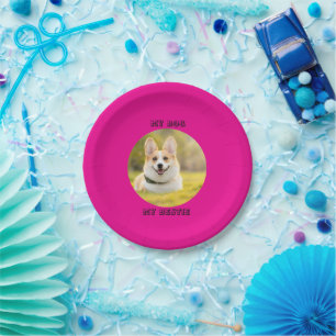 Plato De Papel Plantilla fotográfica personalizada para mi perro
