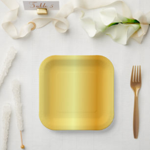 Plato De Papel Plantilla Glamorosa Faux Gold de moda