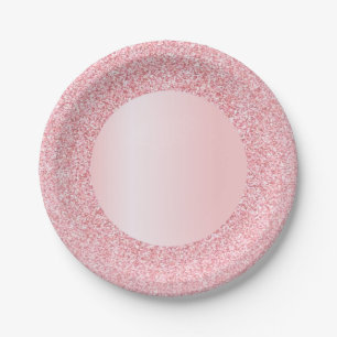 Plato De Papel Plantilla Rosa Brillante Rosa Moderno