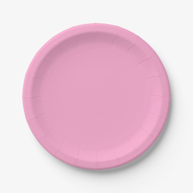 Plato De Papel Plantilla rosa moderna Cree su propio Personalizad (Anverso)