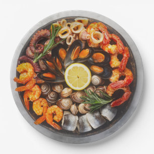 Plato De Papel Plata de Mariscos