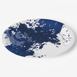 Plato De Papel Plata de pintura real-azul - Oferta de fiesta de c