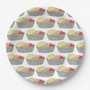 Plato De Papel Plata de pollo y arroz NYC Comida de carrito halal