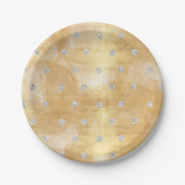 Plato De Papel plata, lunar, oro, de moda, femenino, lindo,