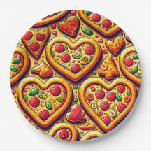 Plate para los amantes de la pizza en forma de cor