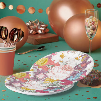 Plato De Papel plate with flowering