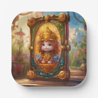 Plato De Papel Plateado con elegancia: elegante placa de papel