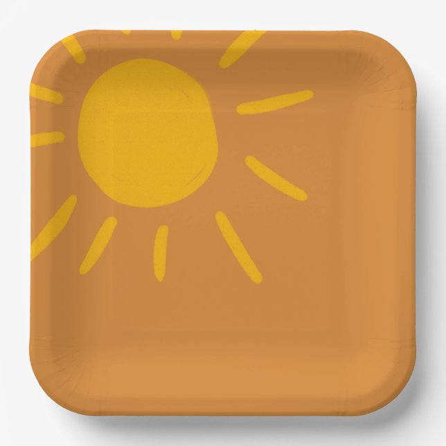 Plato De Papel Plates, aquí viene el Baby Shower del hijo (Anverso)