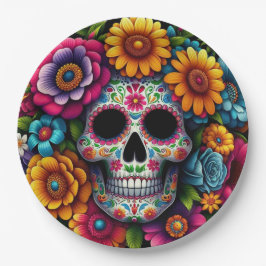 Plato De Papel ¡Plato de papel de calavera!