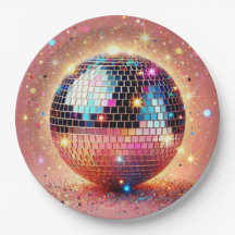 ¡Platos de papel de purpurina disco!