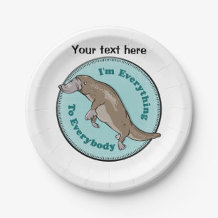 Plato De Papel Platypus Australian Animal