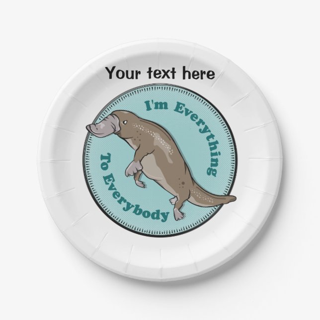 Plato De Papel Platypus Australian Animal (Anverso)