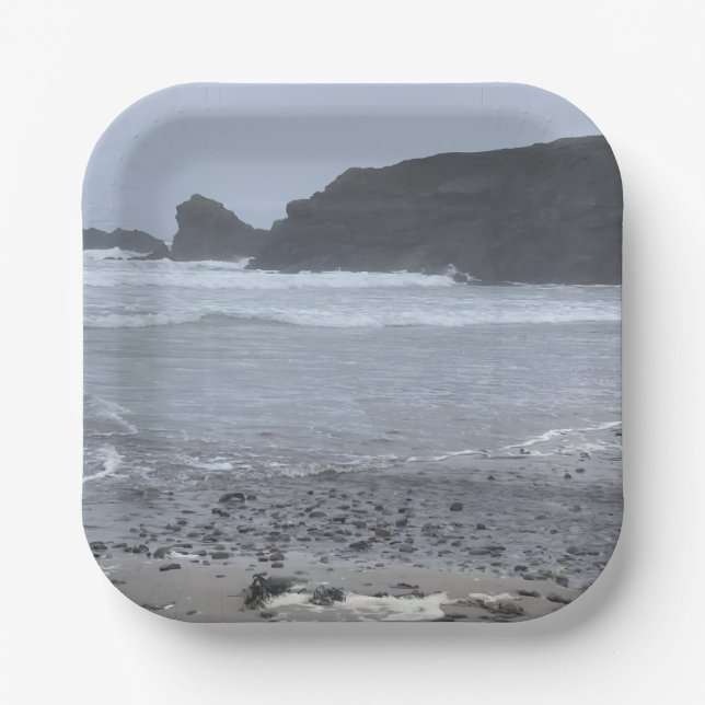 Plato De Papel playa crooklets (Anverso)