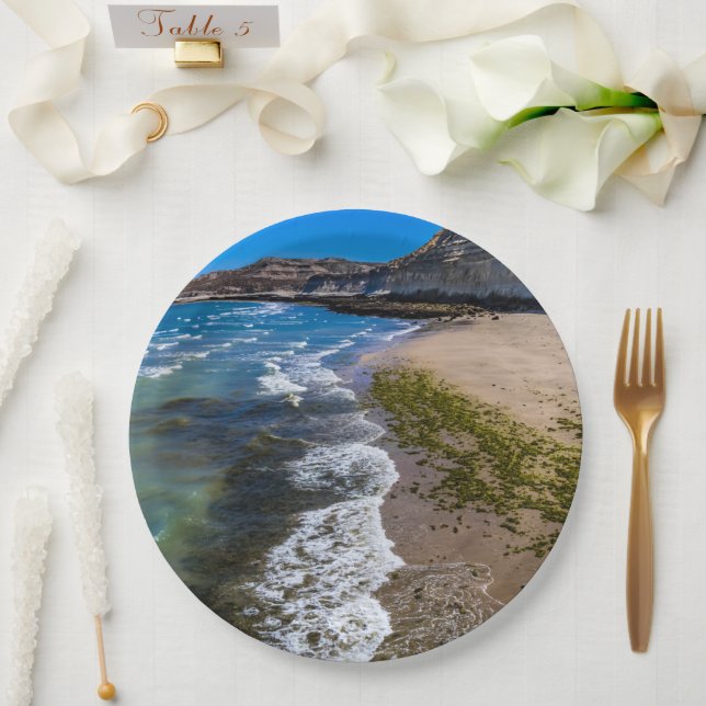 Plato De Papel Playa de Puerto Piramides, Argentina (Boda)