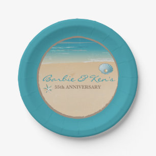 Plato De Papel Playa, fiesta del océano