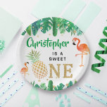 Plato De Papel Playa Tropical de Verano Luau Niños Primer Cumplea<br><div class="desc">Celebre con estilo con estos modernos platos de papel fiesta de 1 cumpleaños. El diseño es fácil de personalizar con tu propia redacción y tu familia y amigos estarán encantados cuando vean estos fabulosos platos fiestas.</div>
