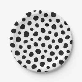 Plato De Papel Playful Energy Dalmatian Inspired Dotted Spots