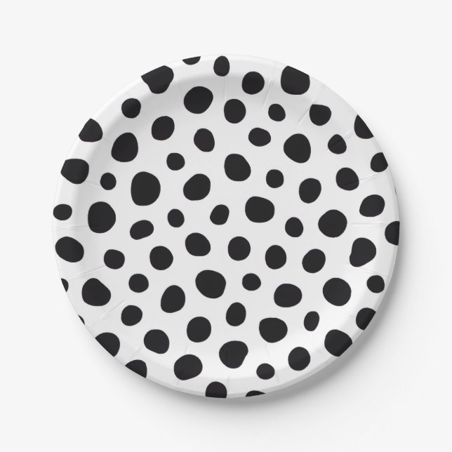 Plato De Papel Playful Energy Dalmatian Inspired Dotted Spots (Anverso)
