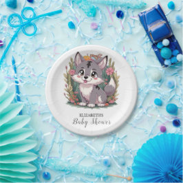 Plato De Papel Playful Happy Wolf Baby Shower