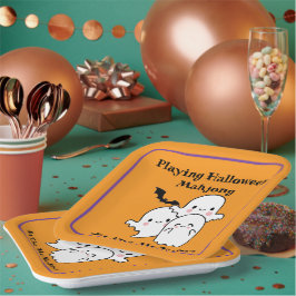 Plato De Papel Playing Halloween Mahjong Personalize NAME