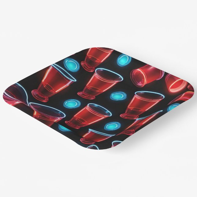 Plato De Papel Plaza Bash de Cervezas de Cupo Rojo (Angular)