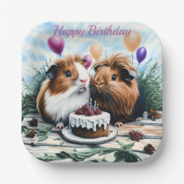 Plato De Papel Plaza de la Fiesta del Cumpleaños del Cerdo de Gui