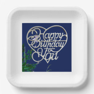Plato De Papel Plaza de Regalos de Cumpleaños Personalizados