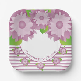 Plato De Papel Plaza Floral Morada Y Mauve