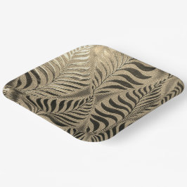 Plato De Papel Plaza Motif Gold Leaf
