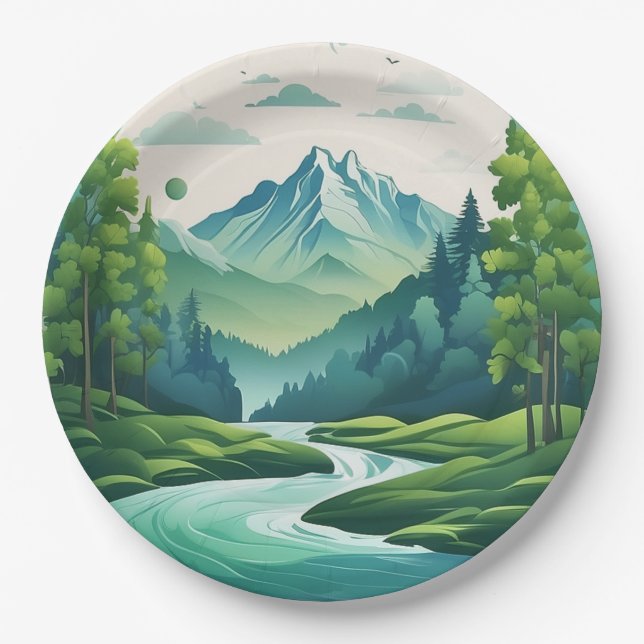 Plato De Papel pliegos de papel fiesta (Anverso)