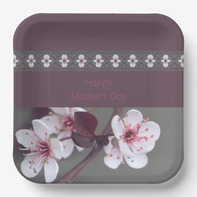 Plato De Papel Pluma Y Plaza Verde Verde azulada (Anverso)