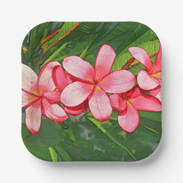 Plato De Papel plumeria (Anverso)