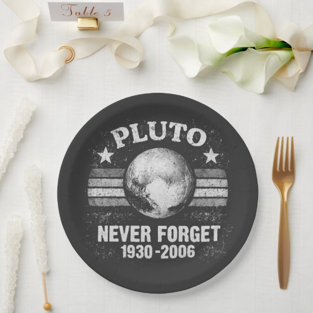 Plato De Papel Plutón Nunca Olvides (Boda)