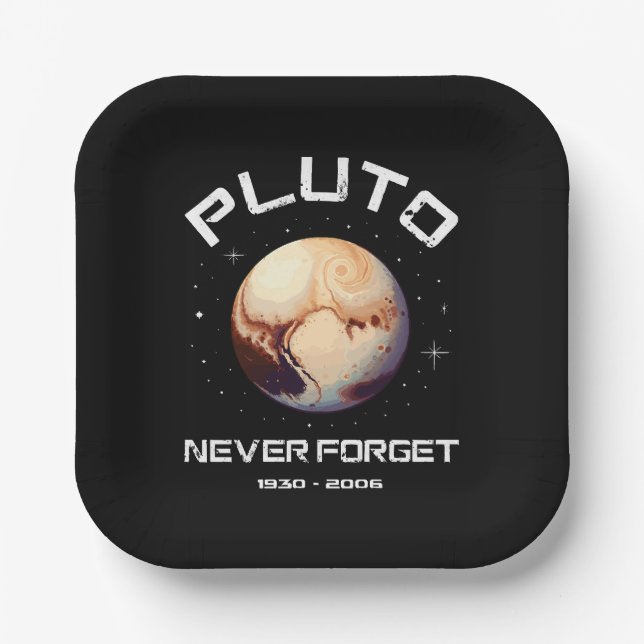 Plato De Papel Plutón Nunca Olvides (Anverso)