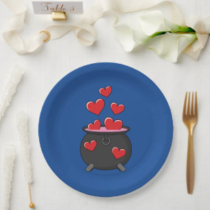 Plato De Papel Poción de amor de corazón
