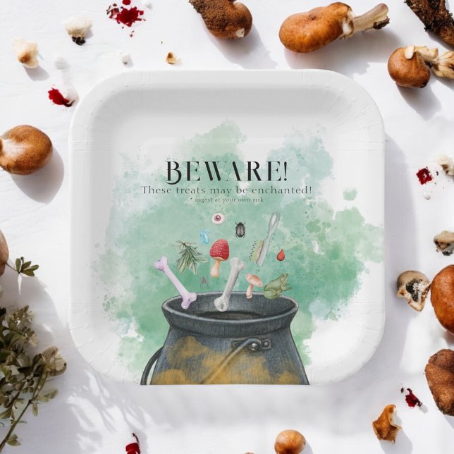 Plato De Papel Pociones, ortografías, brujas mágicas de Halloween (Subido por el creador)