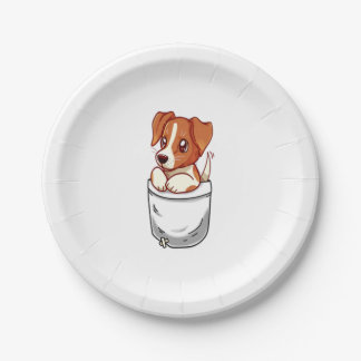 Plato De Papel Pocket Cute Jack Russell Terrier