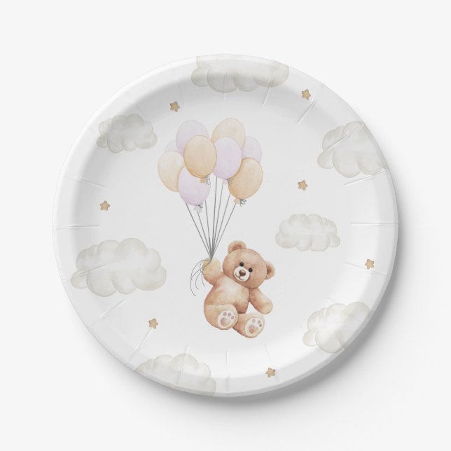 Plato De Papel Podemos Esperar A Chica Rosado Baby Shower (Anverso)