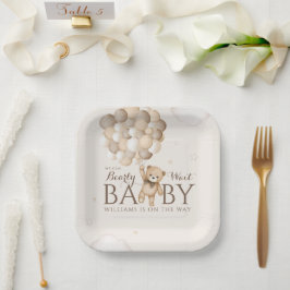 Plato De Papel Podemos Esperar A La Baby Shower De Bear