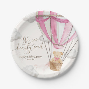 Plato De Papel Podemos Esperar A La Baby Shower De Teddy Bear Ros